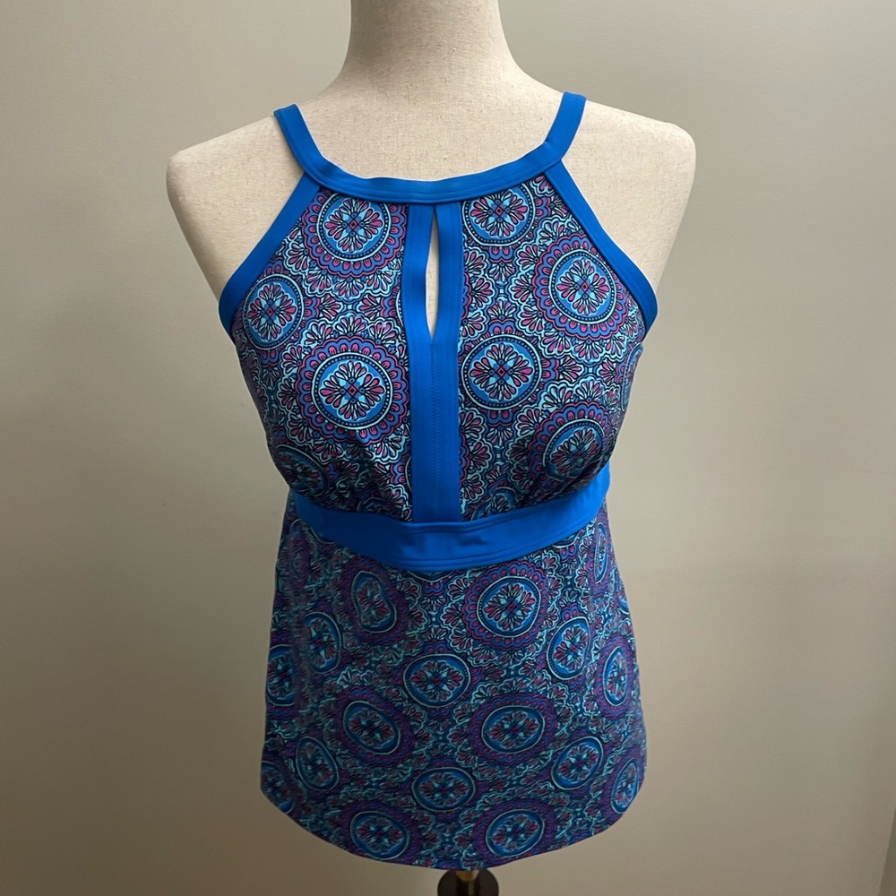 Lands End Patterned Women's Halter Top Swim Tank